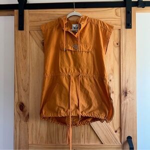 Woolrich Orange Hooded Sleeveless Jacket